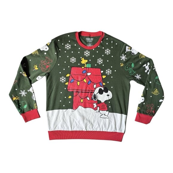 NWT Peanuts / Hybrid Apparel Snoopy Christmas Sweater Holiday Crewneck L - Picture 7 of 7